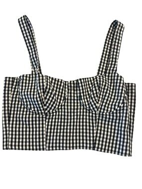 Capulet Black and White Gingham Cropped Bustier